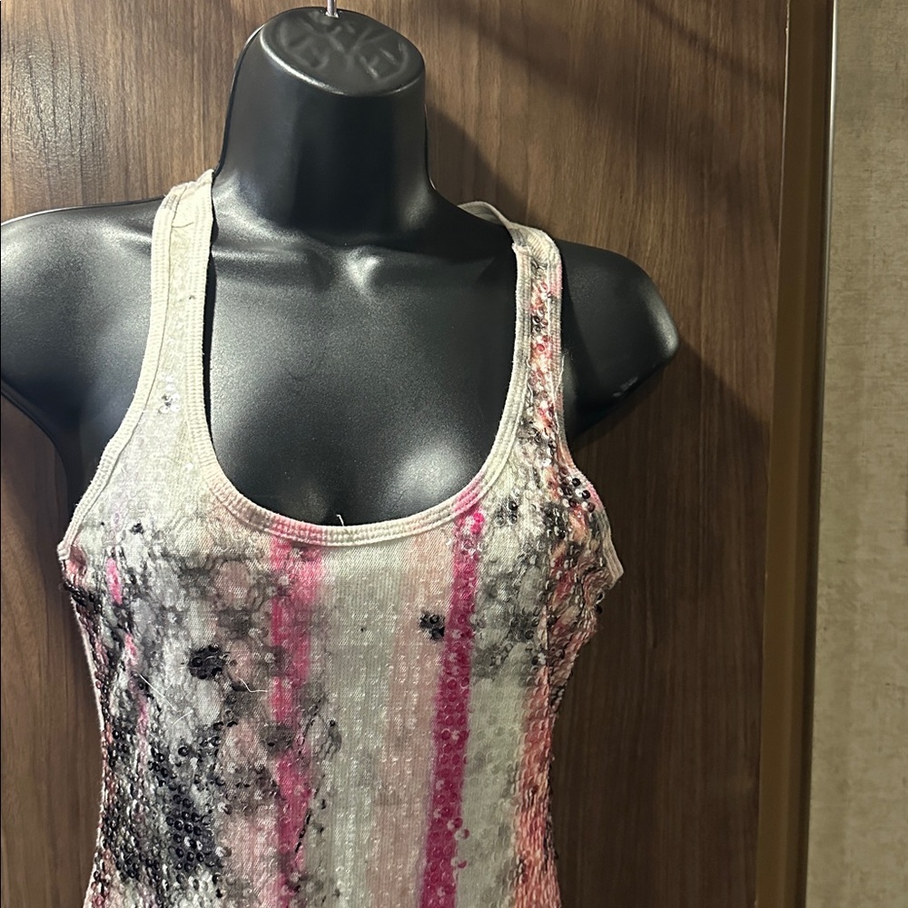 Guess by Marciano Sparkling Tank Top in Pink and Gray
